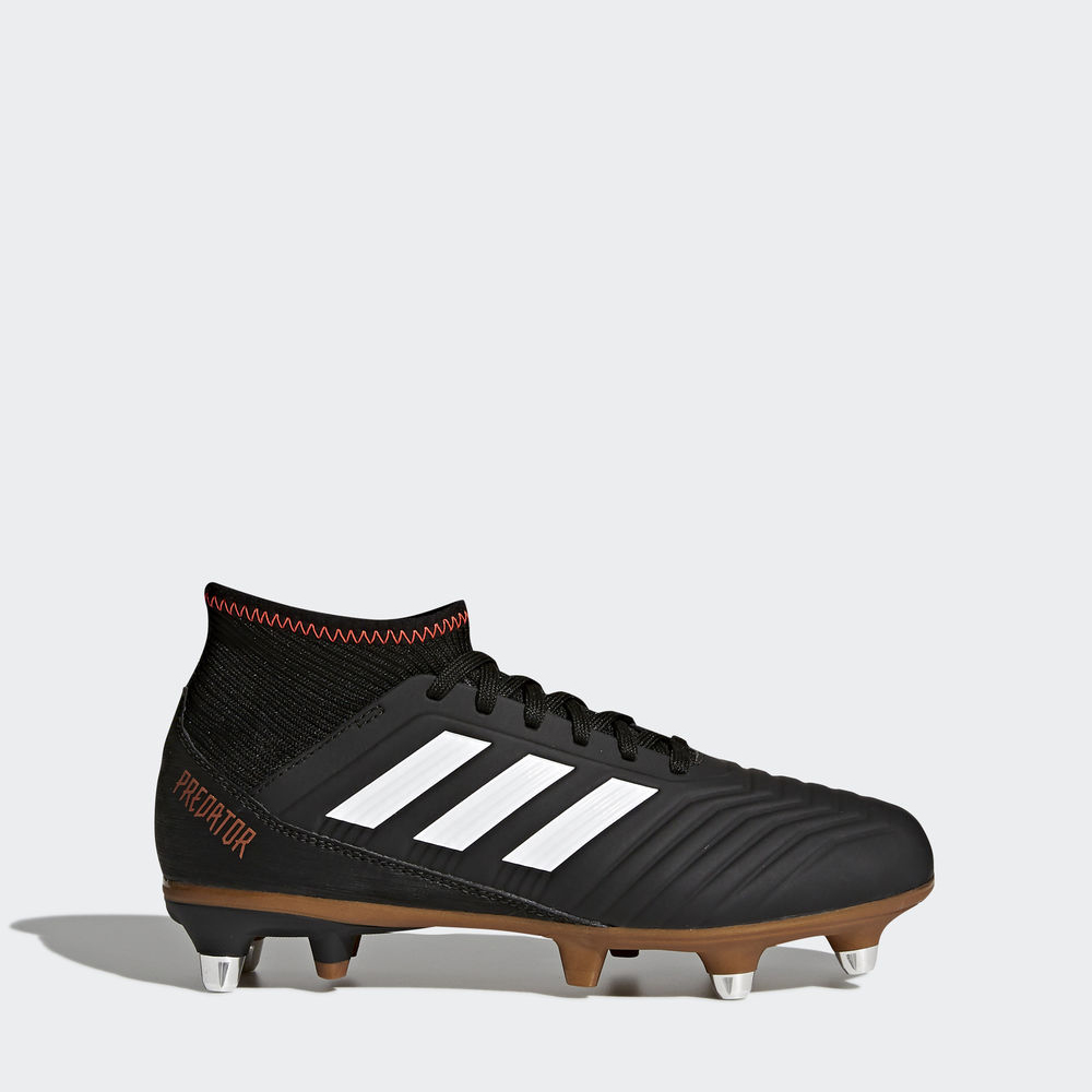 Adidas Predator 18.3 Soft Ground - ποδοσφαιρικα παπουτσια για αγορια - Μαυρα/Ασπρα/Κοκκινα,Μέγεθος: